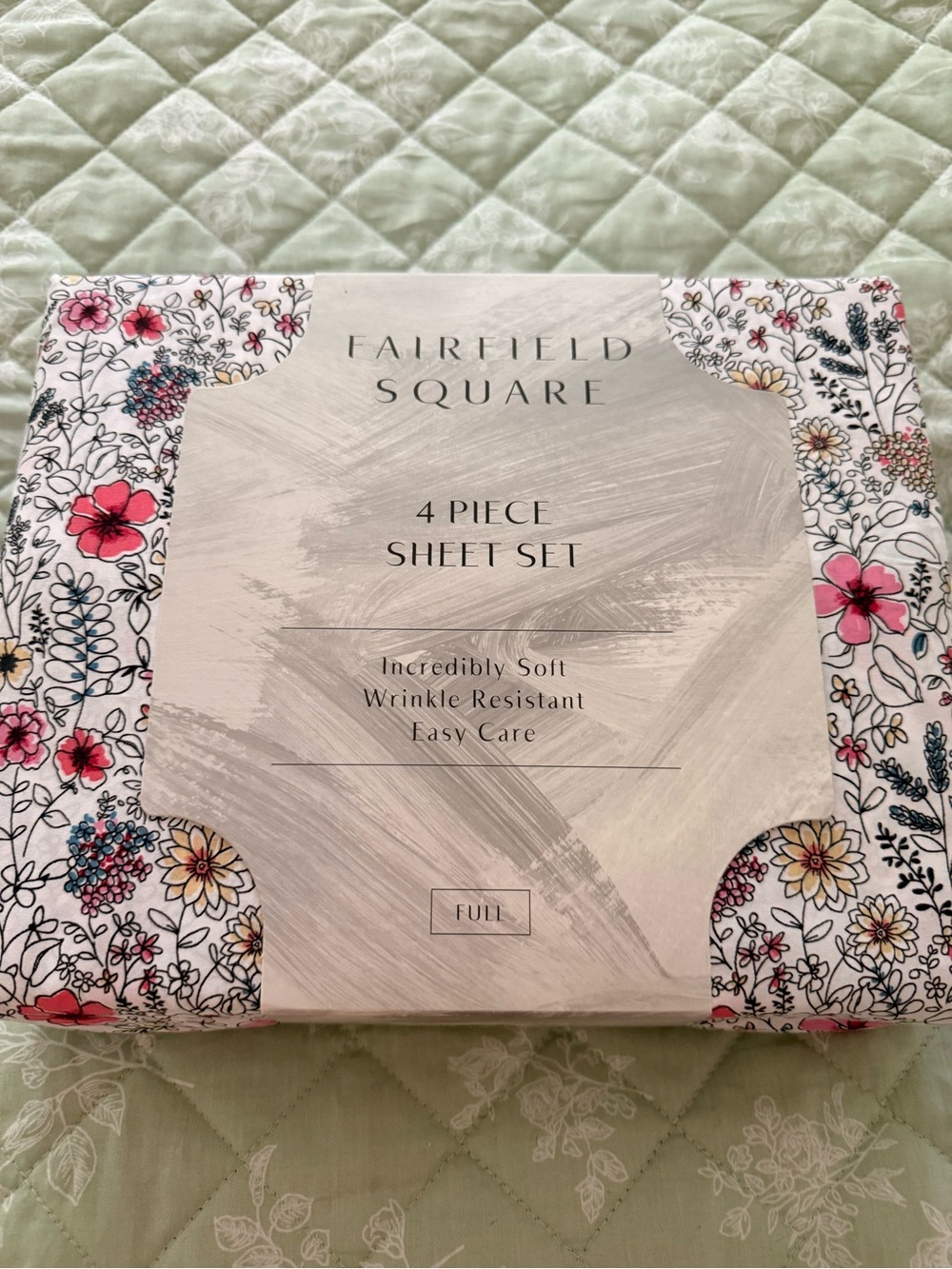 Floral Full Sheet Set - Pink & White